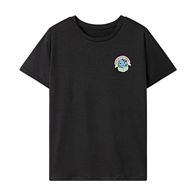 Camiseta para mujer verano ligero suave transpirable ropa moda señoras equipo Negro