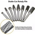 thumbnail image 5 of 8-Piece 1/4" Double Cut Tungsten Carbide Rotary Burr Set for Die Grinder, 5 of 11