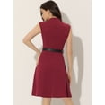thumbnail image 3 of Vestido Elegante Allegra K para Mujer con cuello Dividido Sin Mangas Vino Rojo M, 3 of 6