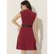 thumbnail image 3 of Vestido elegante para mujer con cuello dividido para trabajar vestidos sin mangas Vino Rojo XL, 3 of 6