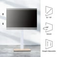 thumbnail image 5 of FITUEYES Floor TV Stand for 32-70 Inch Flat or Curved TVs up to 88 lbs, Height Adjustable, Swivel TV Mount Stand with Sturdy Wood Base, White, 5 of 8