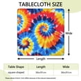thumbnail image 2 of Colorful Tie Dye Spiral Pattern Square Fitted Tablecloth with Elastic Edge,Square Table Cover,Washable Elastic Table Cover for Home Kitchen Party Decor 36"x36", 2 of 6