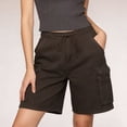 thumbnail image 6 of Mifsaly Denim Cargo Shorts Women Baggy Drawstring Relaxed High Waisted Jeans Shorts Casual Y2K Streetwear Hiking Summer Outdoor Utility Pants with Multi Pockets S, 6 of 8