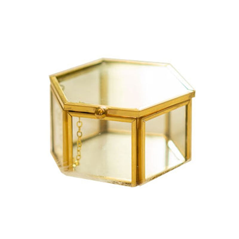 toezicht houden op Minimaal worm Six-Sided Eternal Flower Glass Gift Box Transparent Jewelry Box Glass  Storage Box - Walmart.com
