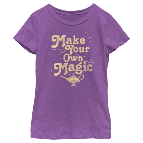 Girl's Aladdin Make Your Own Magic Graphic Tee Purple Berry X Small