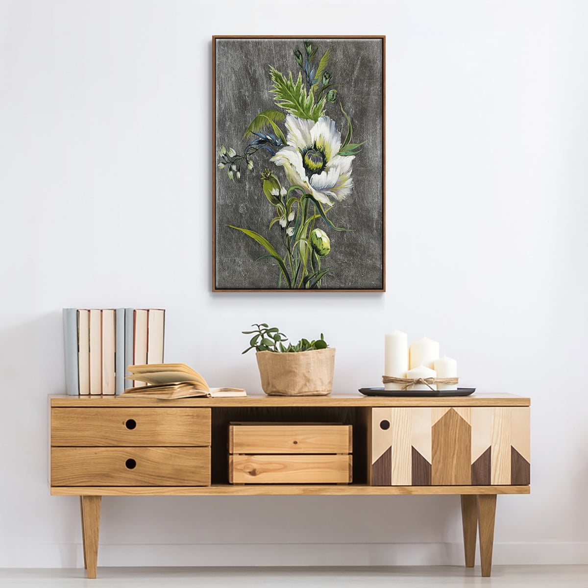 Sunny Sunday II Framed Premium Gallery Wrapped Canvas - Ready to Hang - 27 x 41 - Walnut Floating Frame