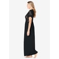 thumbnail image 3 of Amoureuse Plus Size Long Lace Top Stretch Knit Gown, 3 of 6
