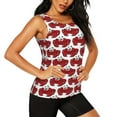 thumbnail image 2 of Balery Cute Red Crab Camiseta sin mangas estampada ligera para mujer, tops de entrenamiento sin mangas, camisetas de yoga transpirables de secado rápido.-X-Large, 2 of 7