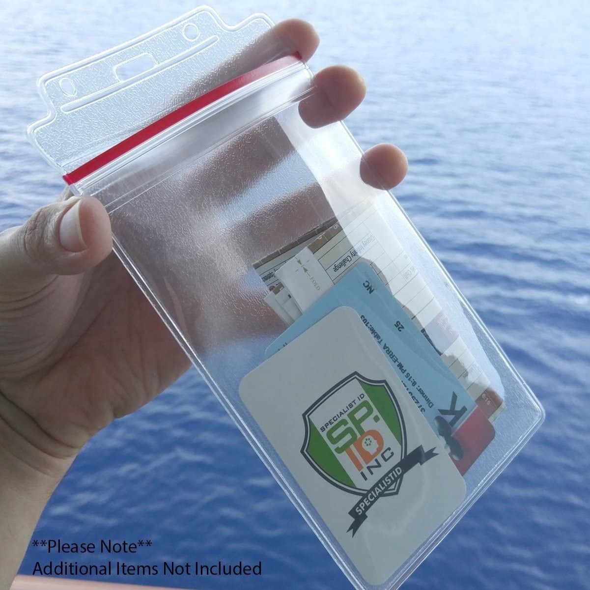 Bulk 100 Pack - Extra Large Waterproof Badge Holder - 4 X 6 Inch Passport & International Immunization Card - Heavy Duty Resealable Zip Top Closure by Specialist ID (Great for Cruise Essentials)