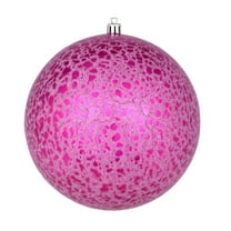 Vickerman 6" Fuchsia Crackle Ball Ornament, 4 per Bag