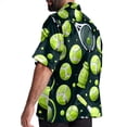 thumbnail image 3 of Tennis Men's Short Sleeve Spread Collar Poplin Button Down Casual Printed Summer Beach Unisex Shirts, 3 of 6