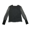 thumbnail image 2 of Hanley Mellon Women's Striped Chiffon Bib Top 10 Black & White, 2 of 2