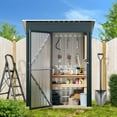 thumbnail image 6 of Outvue Outdoor Storage Shed 5 x 3, Metal Patio Storage Shed with Frame Floor & Lockable Door, 6 of 9