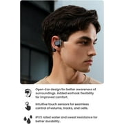 Cleer ARC II Open-Ear True Wireless Bluetooth Headphones, IPX5 Waterproof, 35-Hour Playtime, Light Grey