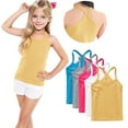 thumbnail image 2 of Danhjin 5 Pack Halter Tank Tops for Girls Toddlers Summer Spring Spaghetti Straps Tops Solid Color Cute Sleeveless Casual Comfy Going Out Tops for Kids, 1 to 13T, 2 of 9