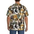 thumbnail image 3 of KLL Cute Dog Print Men's Shirt Short Sleeve Button Down Summer Cuba Beach Shirts- 4X-Large, 3 of 5