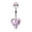 Pink, variant on Heart Surgical Steel Prong Belly Button Ring Navel Naval Set Clear