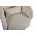 thumbnail image 4 of Swivel Chair, Linen Round Barrel Chair with 360-Degree Swivel Solid Wood Base, Leisure Single Sofa Armchair Chair for Living Room, Bed Room, Club, Beige, 4 of 8