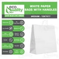thumbnail image 6 of [50 COUNT] 13x7x17 inches Large White Kraft Paper Bags with Handles, Shopping, Gift Bags, Party, Retail, Merchandise, Lunch Bags, Grocery Bags, Strong, Reusable, Durable, Ecofriendly by EcoQuality, 6 of 6
