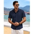 thumbnail image 5 of Coshow Mens Short Sleeve Casual Button Down Shirts Summer Dress Shirts, 5 of 5