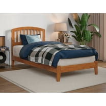 Nantucket Twin Solid Wood Low Profile Platform Bed in Light Toffee