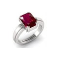 thumbnail image 2 of Natural 925 Sterling Silver Emerald Cut ruby ring, July birthstone ring gemstone ring, proposal ring for women, 2 of 3