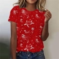 thumbnail image 2 of Tnhcen T-Shirt de Base à Manches Courtes d'Été à Col Rond pour Femme avec Imprimé d'Animaux Marins / Extensible, Respirant, Grande Taille (P-3TG) / Décontracté, Plage, Usage Quotidien, 2 of 4