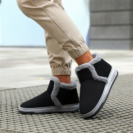 

Akiihool Mens Snow Boots Fashion Men s Snow Boots Lightweight Winter Boots Boot for Men Work Office Dress Outdoor Shoes (Black 11.5)