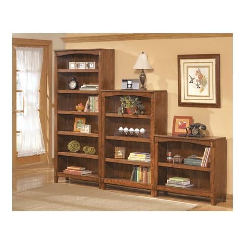 Signature Design by Ashley Furniture Cross Island Medium 4-Shelf Bookcase in Medium Brown