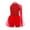 Red, variant on Sequins Asymmetrical Jazz Dance Leotard for Girls Mesh One Long Sleeve Tulle Skirted Ballet Dance Bodysuit Unitard Red 12