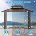 thumbnail image 3 of COBIZI 6'x8' Hardtop Grill Gazebo for Patio Double Galvanized Steel Roof with 2 Side Shelves Outside Sun Shade Outdoor BBQ Gazebo Canopy, Brown, 3 of 11