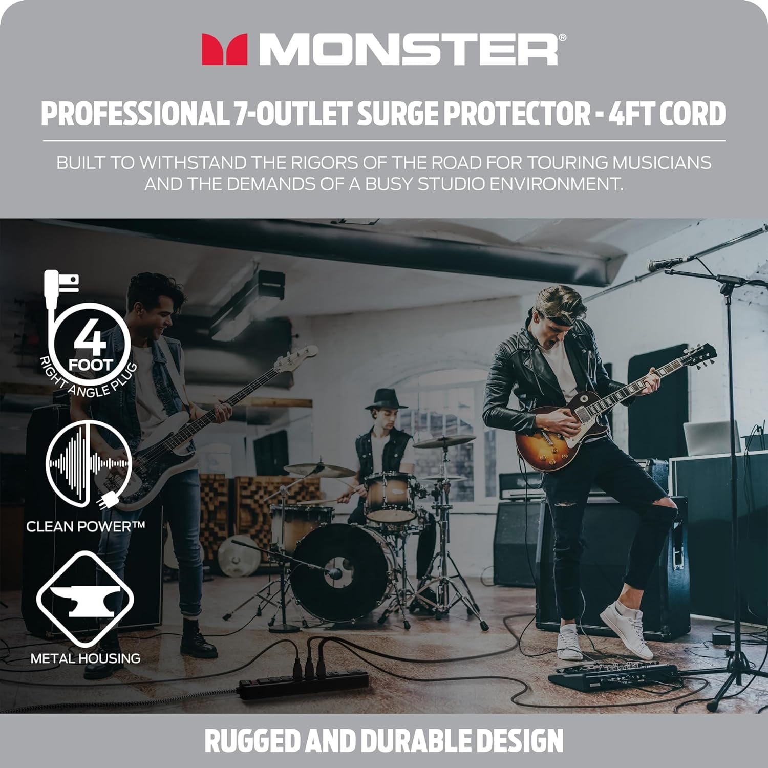 Monster Pro MI Surge Protector – 7 Outlet, 1350 Joule, Fireproof MOV Technology