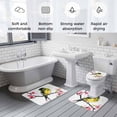 thumbnail image 6 of Bird Pink Peach Blossom Bathroom Rugs Set Watercolor Animal Branch Plant Non Slip Absorbent Soft Bath Mats 3 Piece Set with Bathroom Rug, U-Shaped Floor Mat, Toilet Seat Cover Large Size, 6 of 9