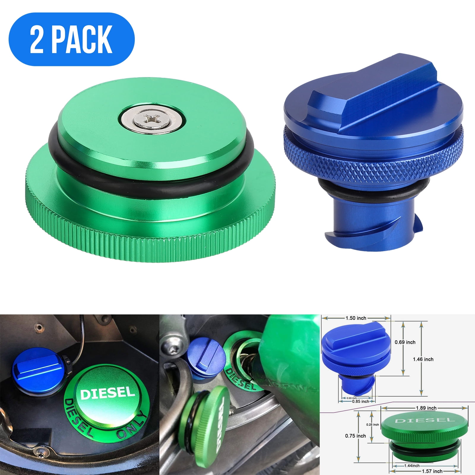 Magnetic Diesel Fuel Cap Accessory for 2013-2018 Dodge RAM TRUCK 1500 2500 3500