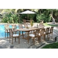 thumbnail image 4 of Teak Dining Set:10 Seater 11 Pc - Large 117" Mas Oval Table (Trestle Leg) And 10 Mas Stacking Arm Chairs Outdoor Patio Grade-A Teak Wood WholesaleTeak #WMDSMSg, 4 of 4