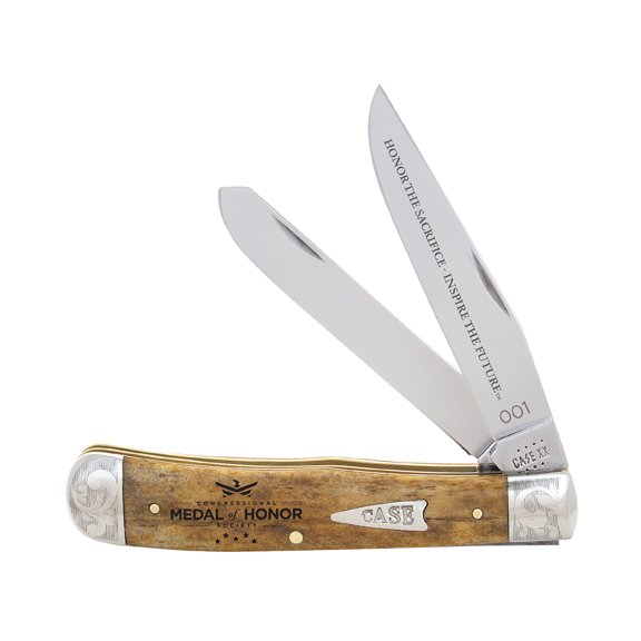 Case XX Trapper Medal of Honor Antique Bone Stainless Pocket Knife