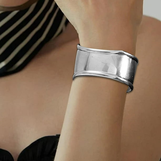 Brazalete abierto Salvador pulsera llamativa de moda Color plata