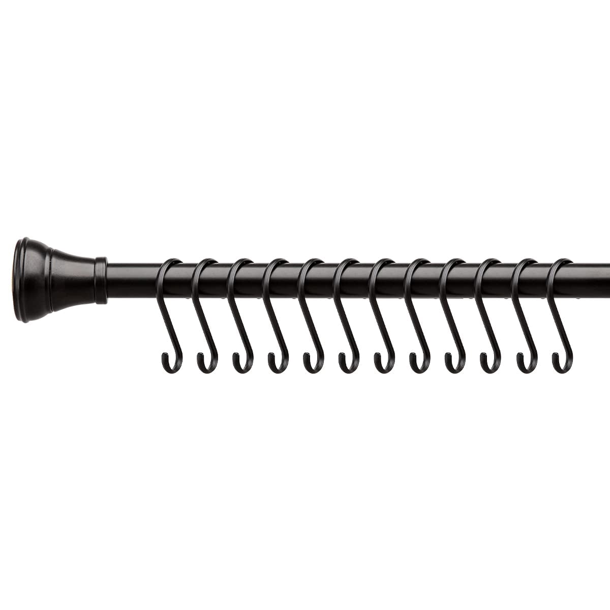 Utopia Alley  Rustproof Zinc Shower Curtain Hooks Rings, Set of 12 Black