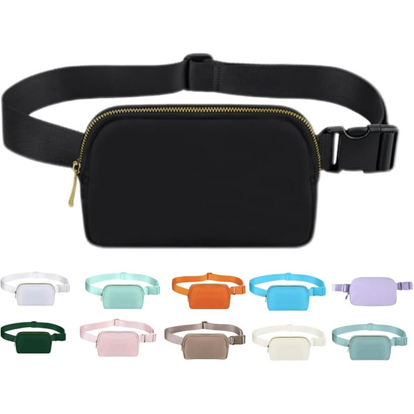 czcpp-Crossbody Bag for Women with Adjustable StrapBelt Bag for Woman Fanny Pack Lulu Dupes, Waterproof Cross Body Bag for Workout Hiking Running Travel (Black)