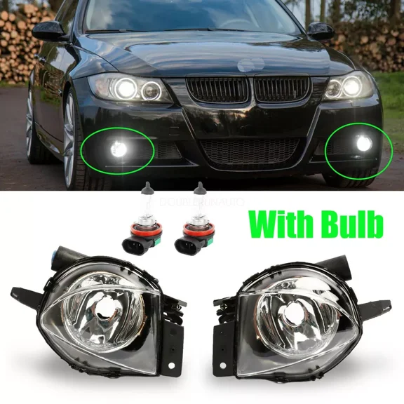 For 2006-2008 BMW E90 325i 328i 330i 335i CLEAR BUMPER FOG LIGHT LAMPS PAIR