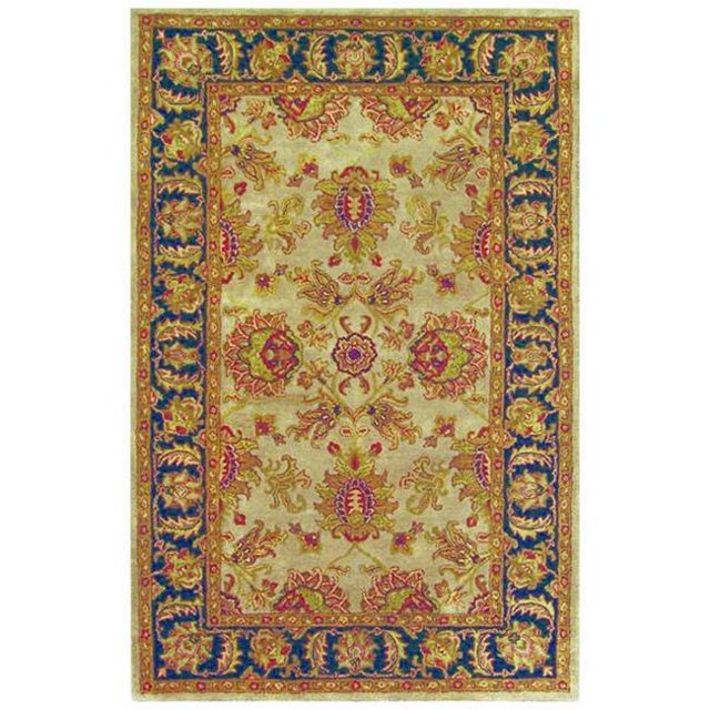 Noble House IMP1004238 2 ft. 3 in. x 8 ft. Hand-Tufted Imperial Wool Rug - Camel & Blue
