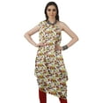 thumbnail image 2 of Moomaya Robe Kurti à une Épaule Imprimée pour Femme, Sans Manches, à Col Bénitier, Style Bohème, Tenue de Soirée de Designer, 2 of 7