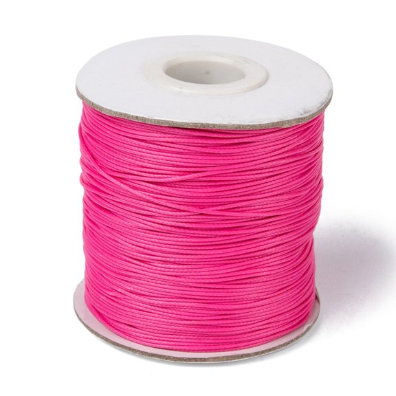 Waxed Polyester Cord Bead Cord Deep Pink 0.5mm about 169.51~174.98 Yards(155~160m)/Roll Waxed Polyester Cord