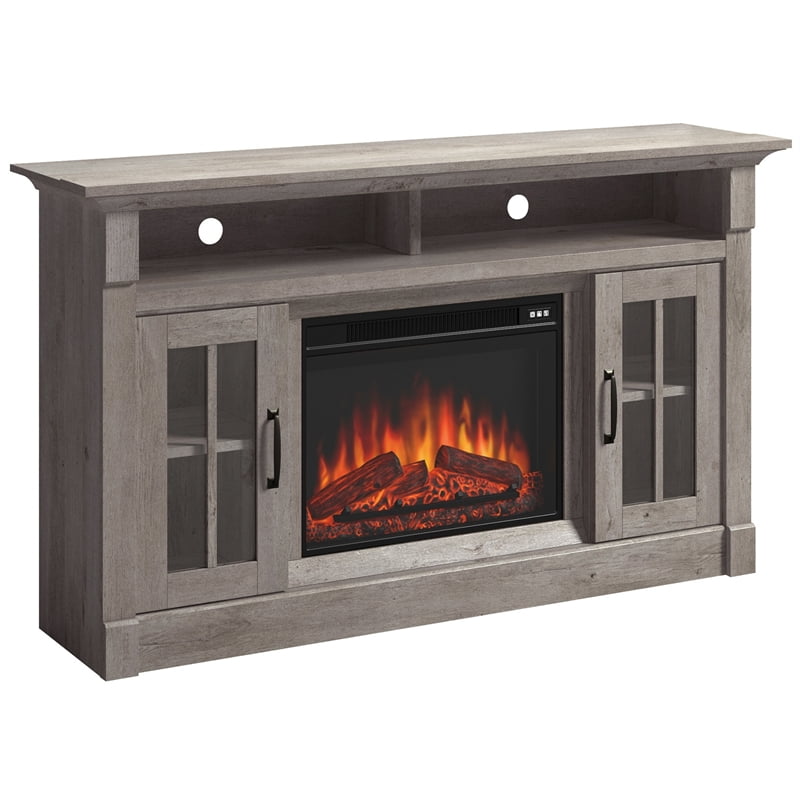 Sauder Engineered Wood and Glass Media Fireplace for TVs Up To 65