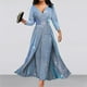 thumbnail image 2 of Vestidos de invitada de boda Prolriy para mujer, vestido de fiesta de cóctel formal con mangas largas y lentejuelas, falda larga tipo tubo, sexy, azul, talla S, 2 of 5
