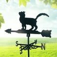 thumbnail image 3 of Weathervane Measu Tools Outdoor Scene Bracket Wind Direction Cat Shape, 3 of 7