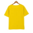 thumbnail image 7 of Baberdicy Button Detail Short Sleeve Tee - Women's Minimalist Solid Color Casual Top, Simple Yet Stylish Crew Neck Basic T-Shirt (Yellow | XL), 7 of 7