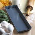 thumbnail image 2 of Non-Stick Rectangle Tart Pan 14.4 Inch Removable Bottom Carbon Steel Baking Pan for Quiche and Pie, 2 of 8