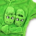 thumbnail image 2 of Rising Star Baby Bathrobe Set for Boys, Toddler Bathrobe with Hood, Matching Slippers and Turban, Soft Plush Cotton Boys Bathrobe, Green Aligator, 2 of 6