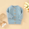 thumbnail image 5 of Splozh Infant Baby Girl Cardigan Button Down Knit Fall Sweatshirt Toddler Lightweight Sweater Cardigan for Baby Girl Baby Sweater Girl,Sky Blue,3-6 Months, 5 of 9